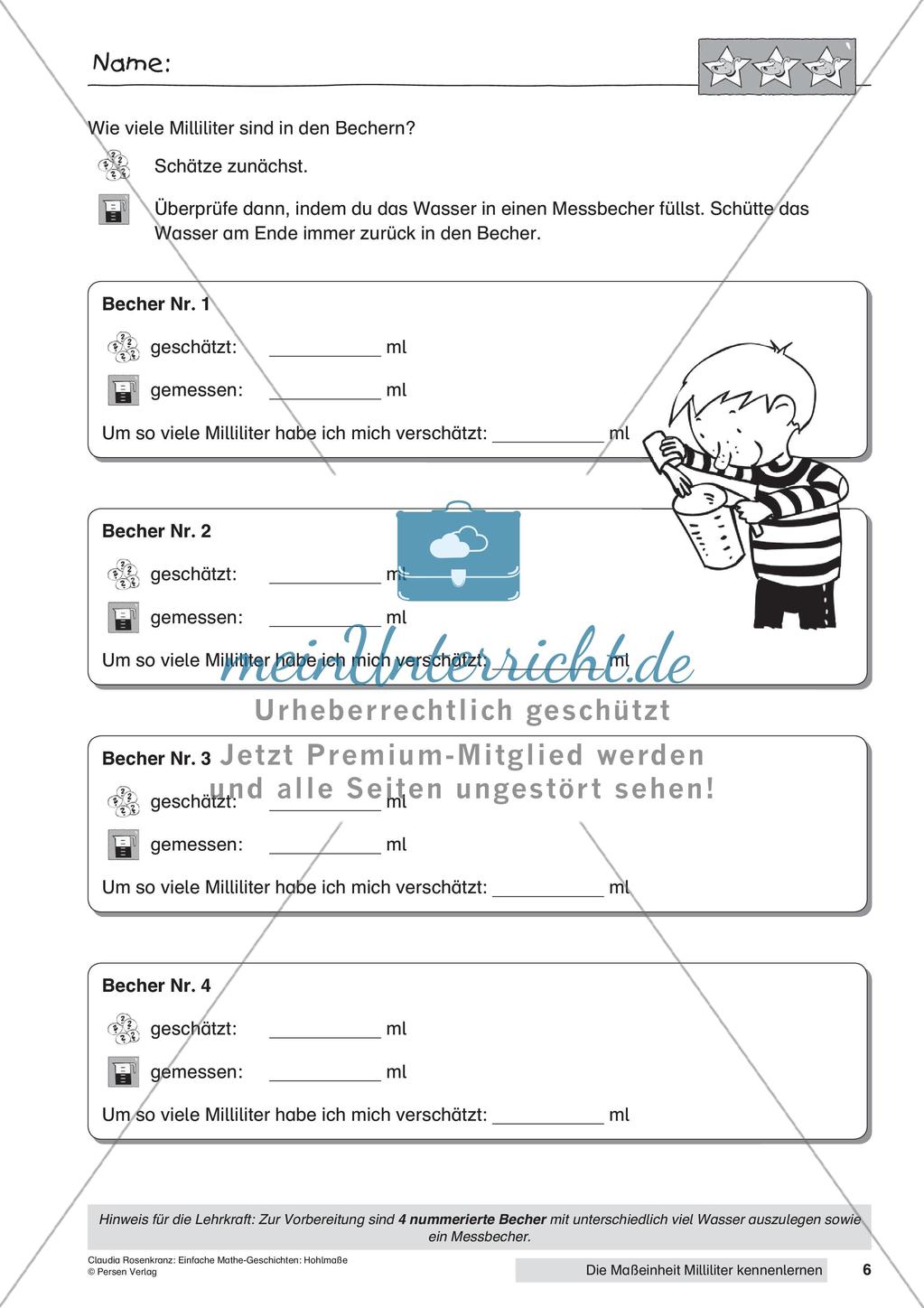 Das Kennenlernen der Maßeinheit Milliliter Preview 8