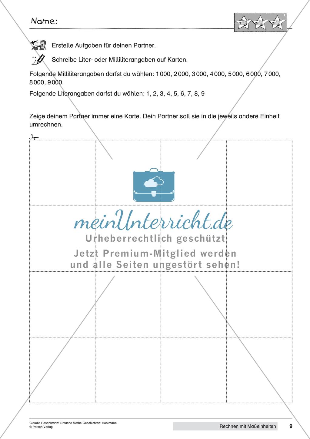 Das Rechnen mit den Maßeinheiten Liter und Milliliter Preview 11