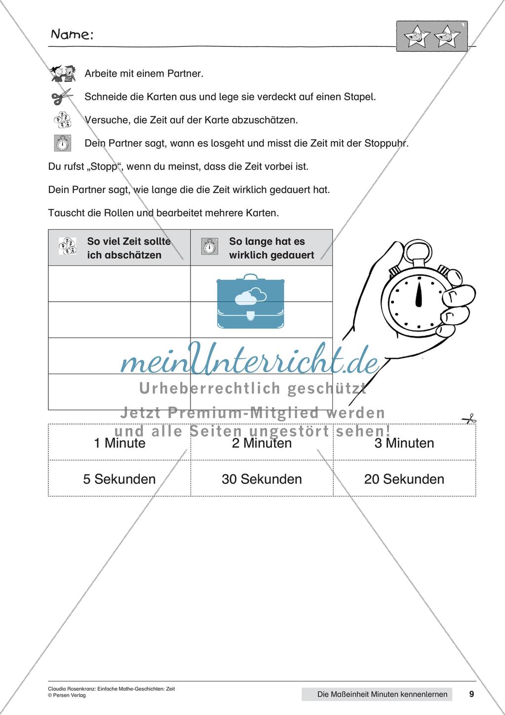 Das Kennenlernen der Maßeinheit Minuten Preview 11