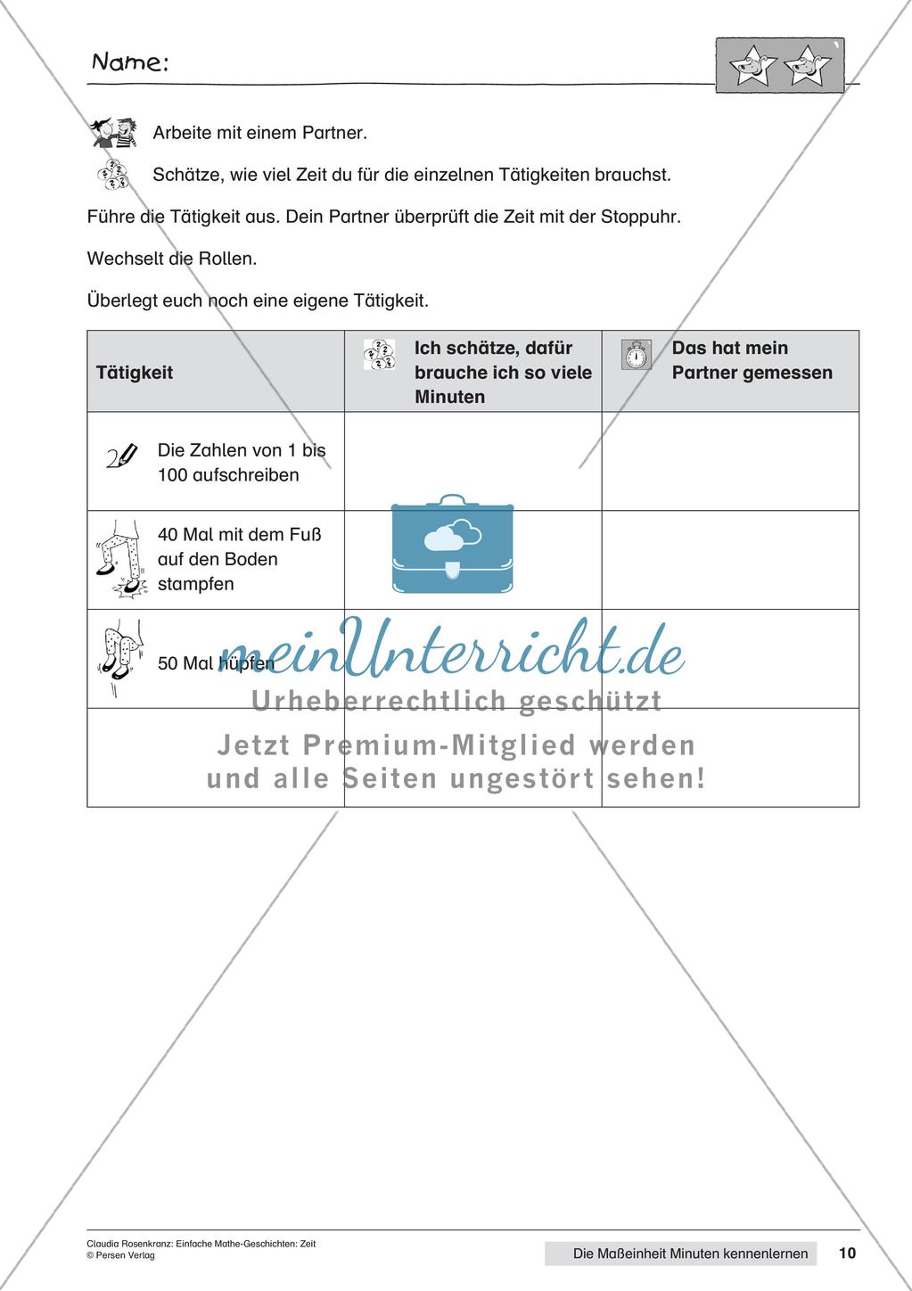 Das Kennenlernen der Maßeinheit Minuten Preview 12