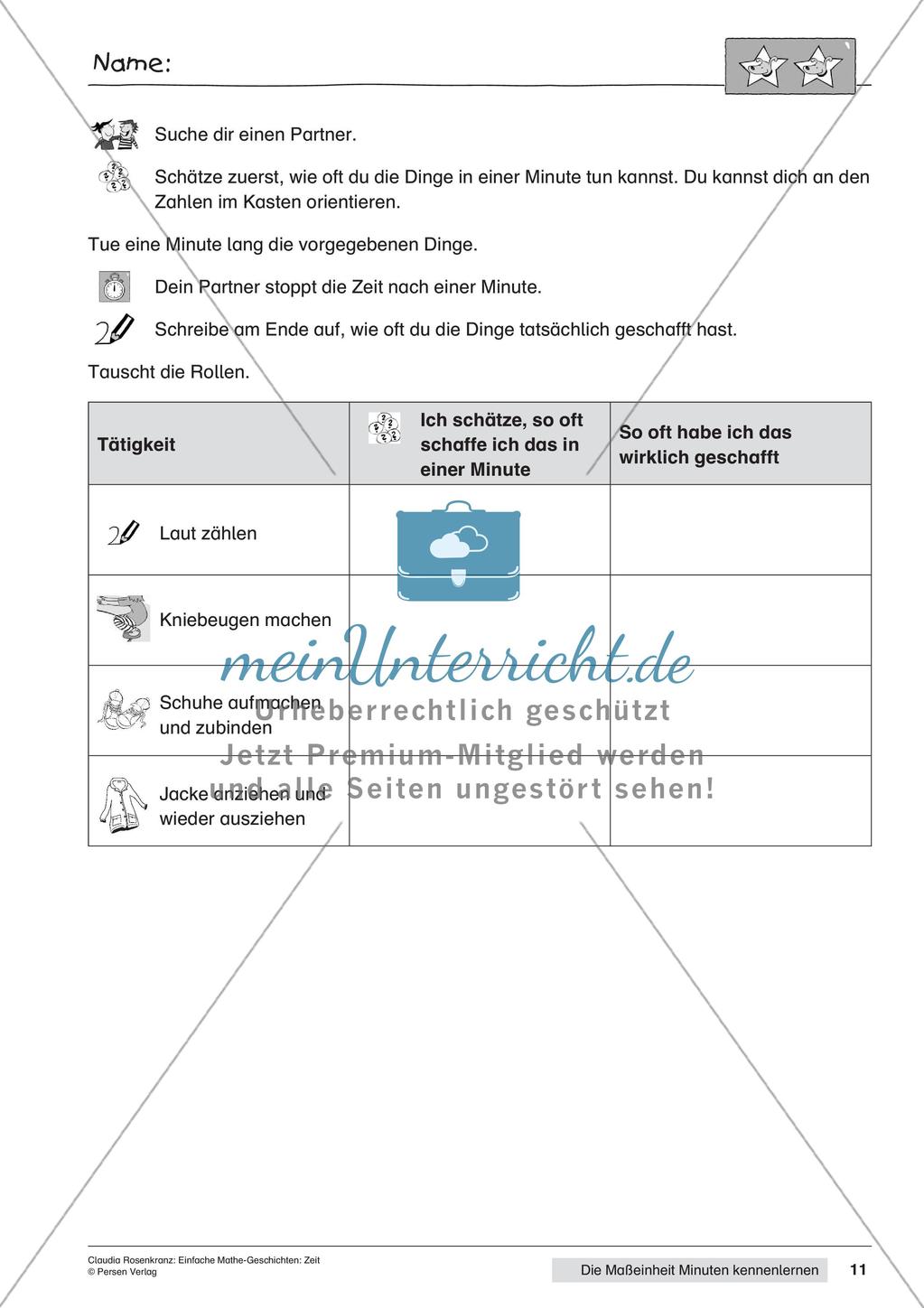 Das Kennenlernen der Maßeinheit Minuten Preview 13