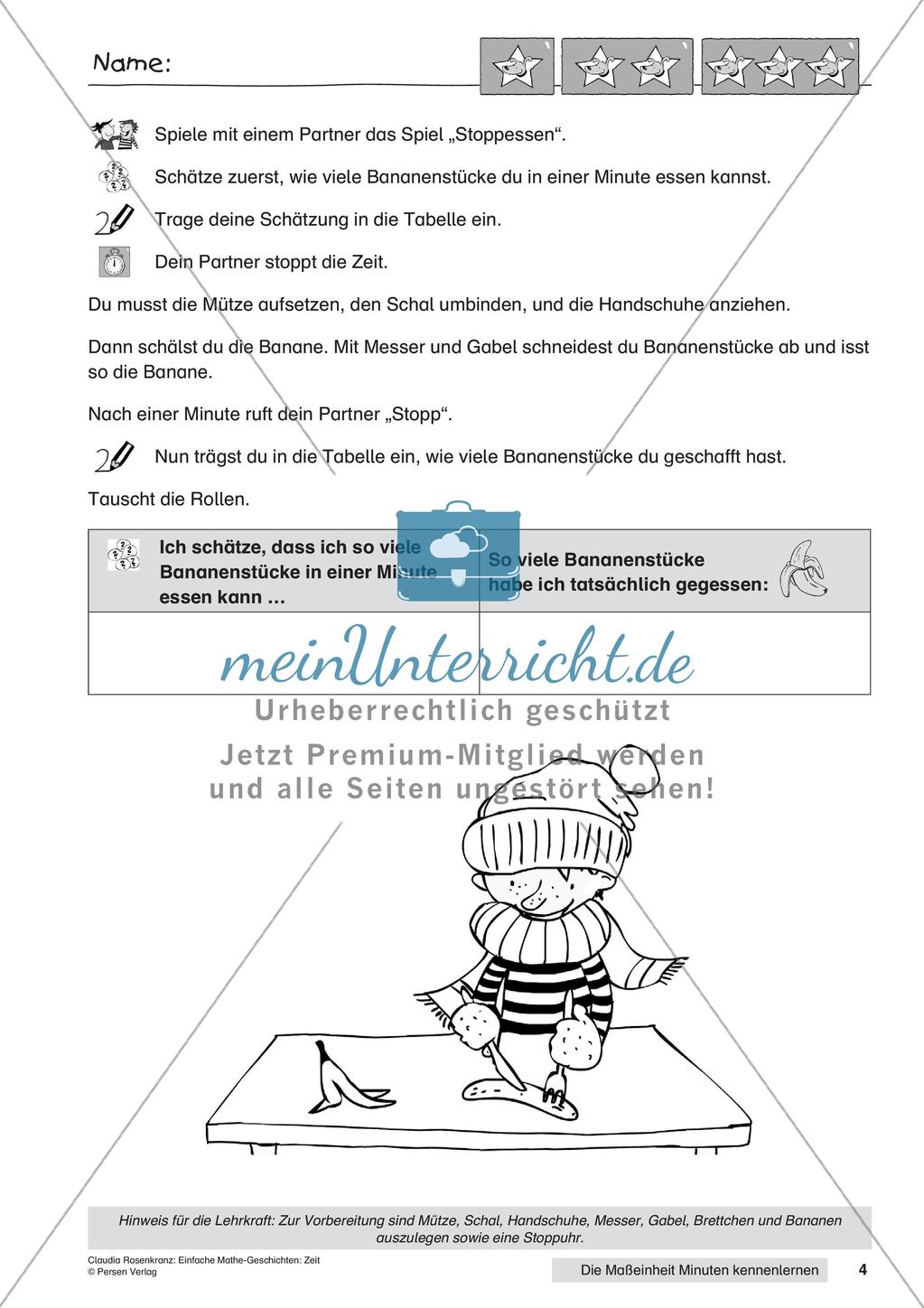 Das Kennenlernen der Maßeinheit Minuten Preview 6