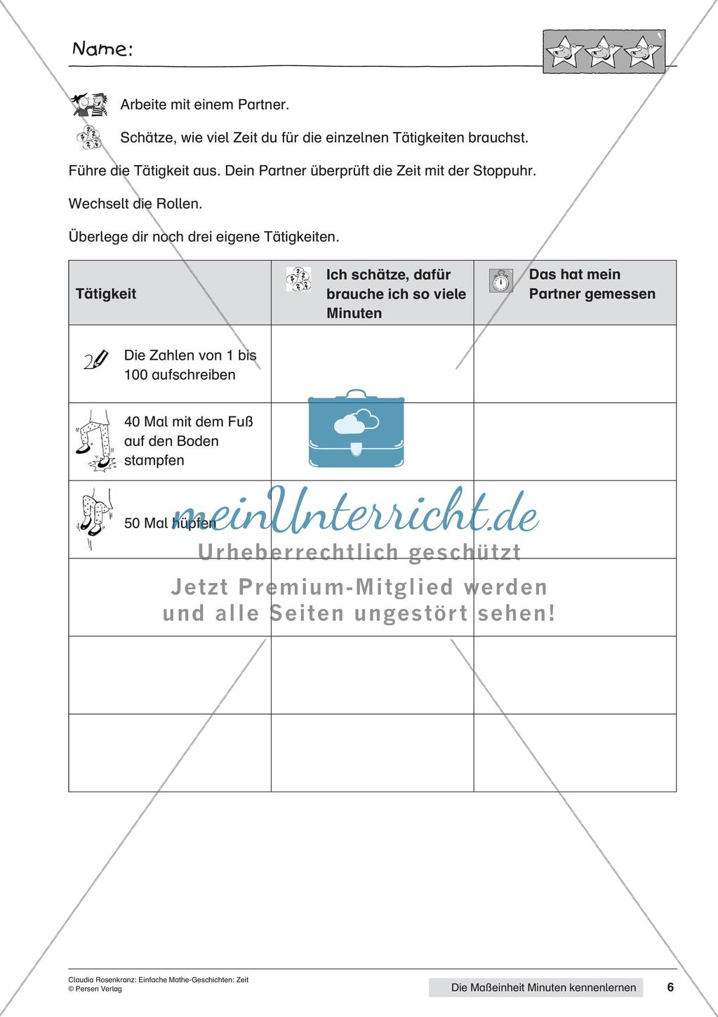 Das Kennenlernen der Maßeinheit Minuten Preview 8