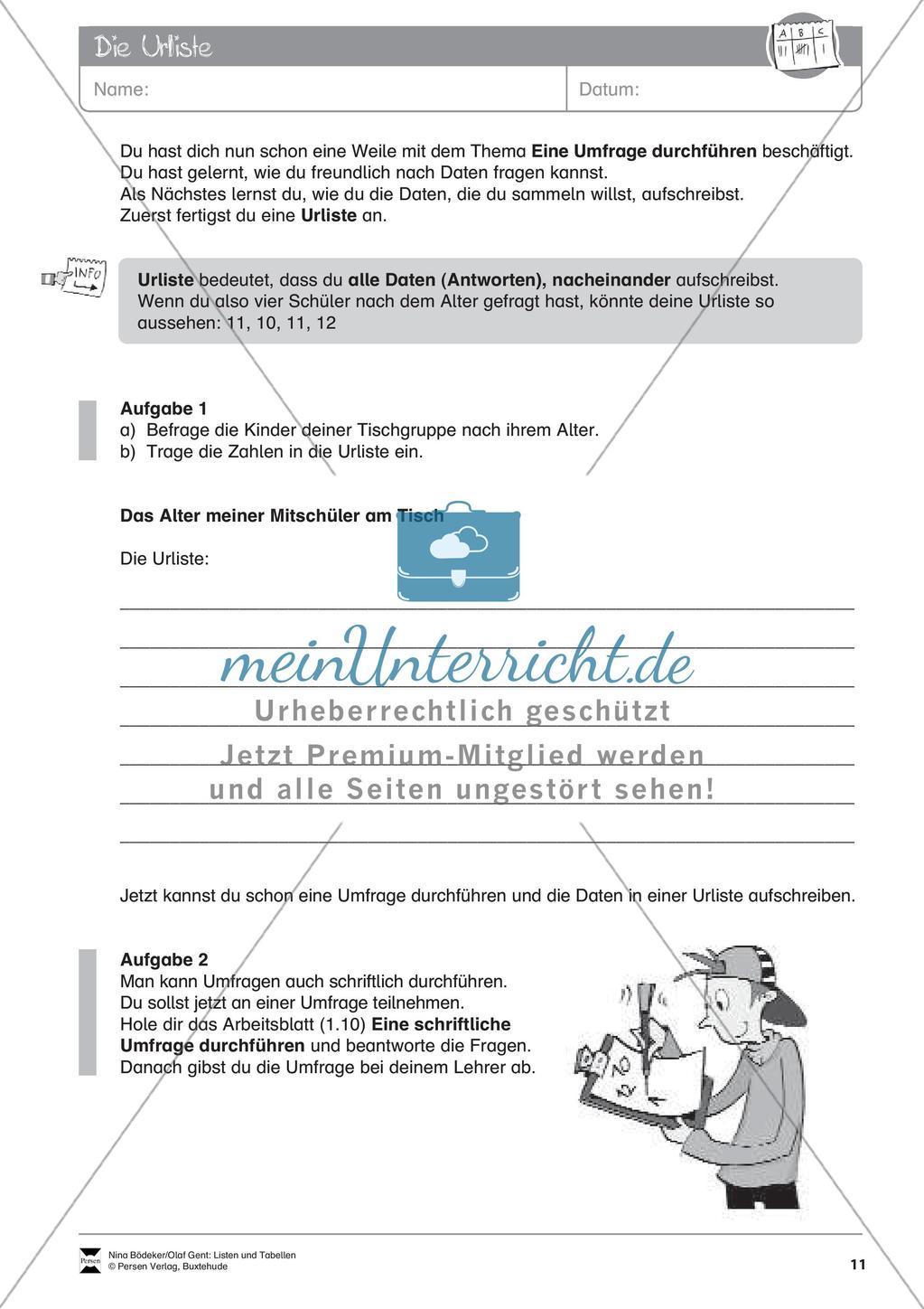 Statistik: Listen und Tabellen Preview 13