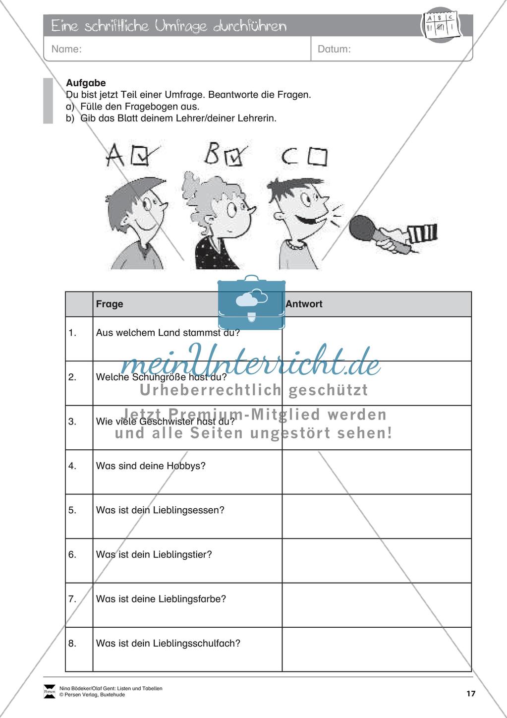 Statistik: Listen und Tabellen Preview 19