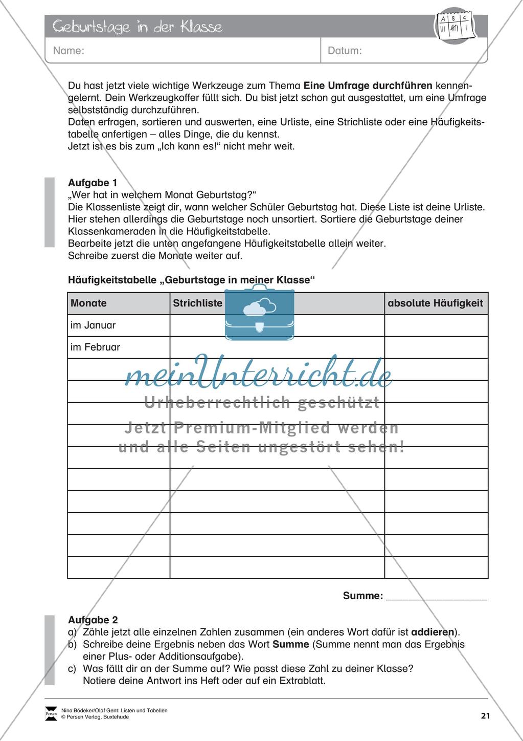 Statistik: Listen und Tabellen Preview 23