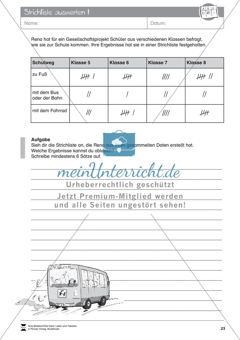Statistik: Listen und Tabellen Preview 25