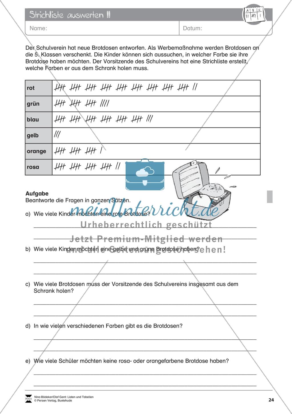Statistik: Listen und Tabellen Preview 26