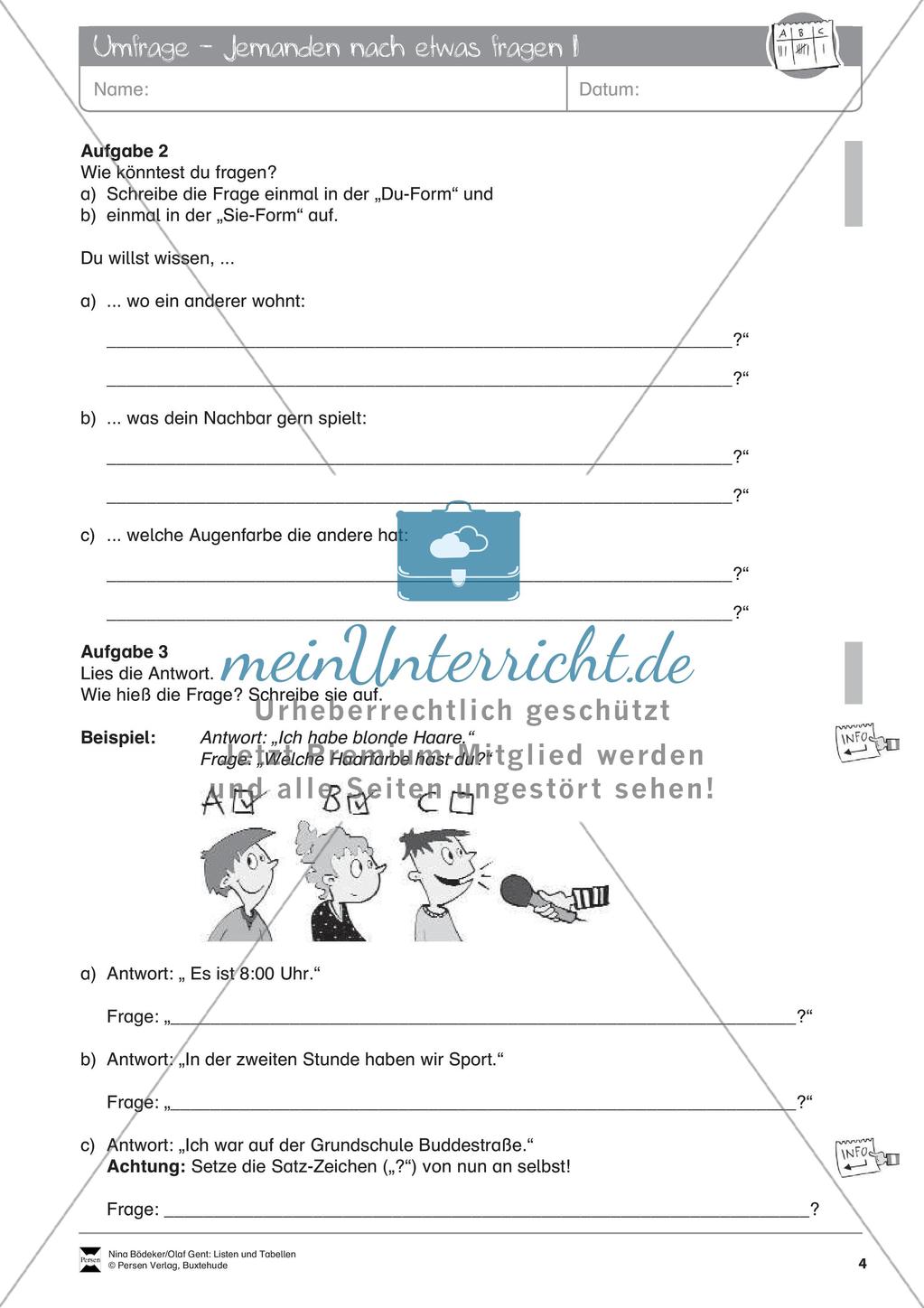 Statistik: Listen und Tabellen Preview 6