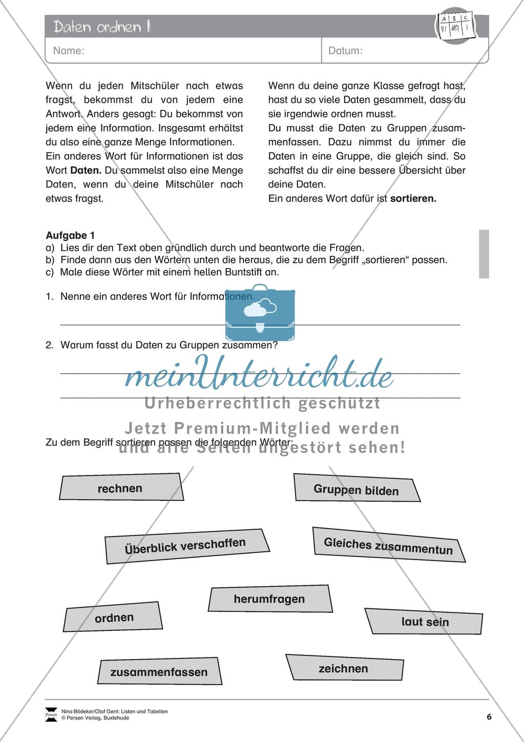 Statistik: Listen und Tabellen Preview 8