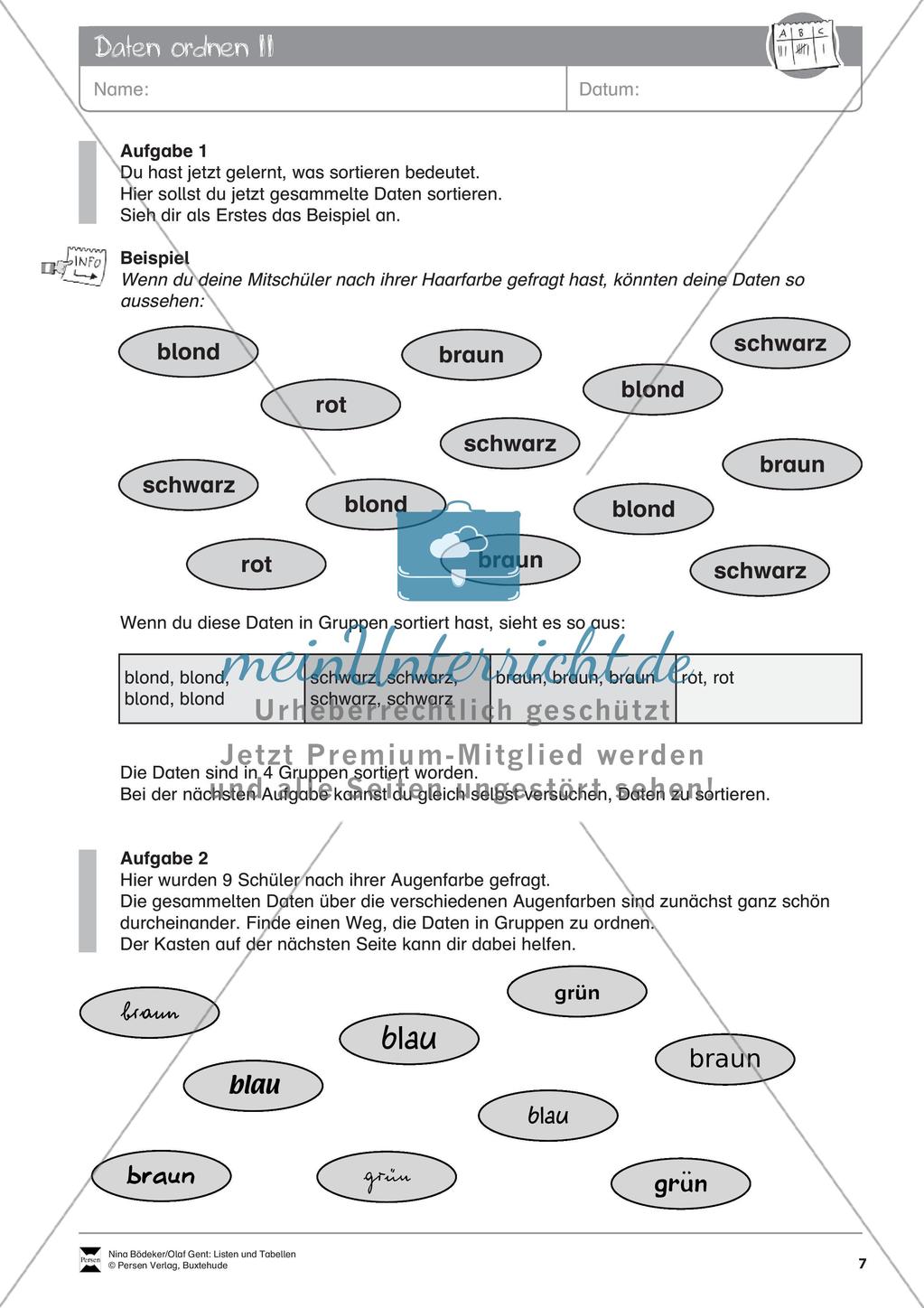 Statistik: Listen und Tabellen Preview 9