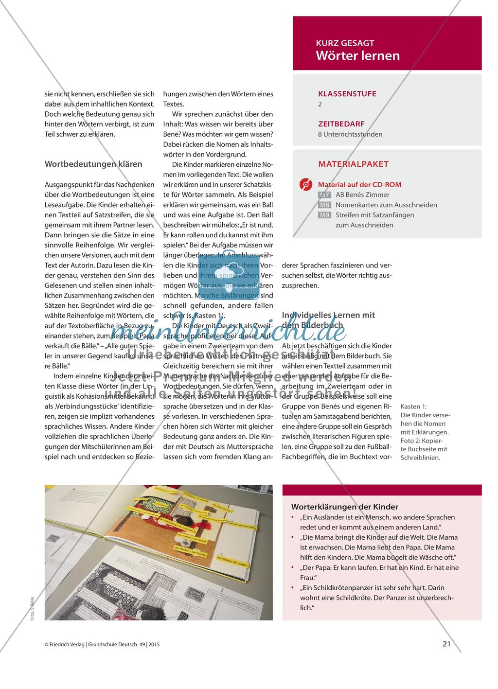 Gib mir ein Wort! - Individuelles Lernen mit einem Bilderbuch Preview 2