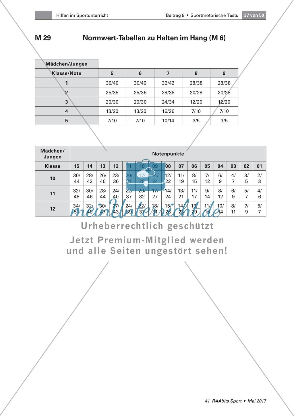 Normwert-Tabellen der Testverfahren im Schulsport Preview 13