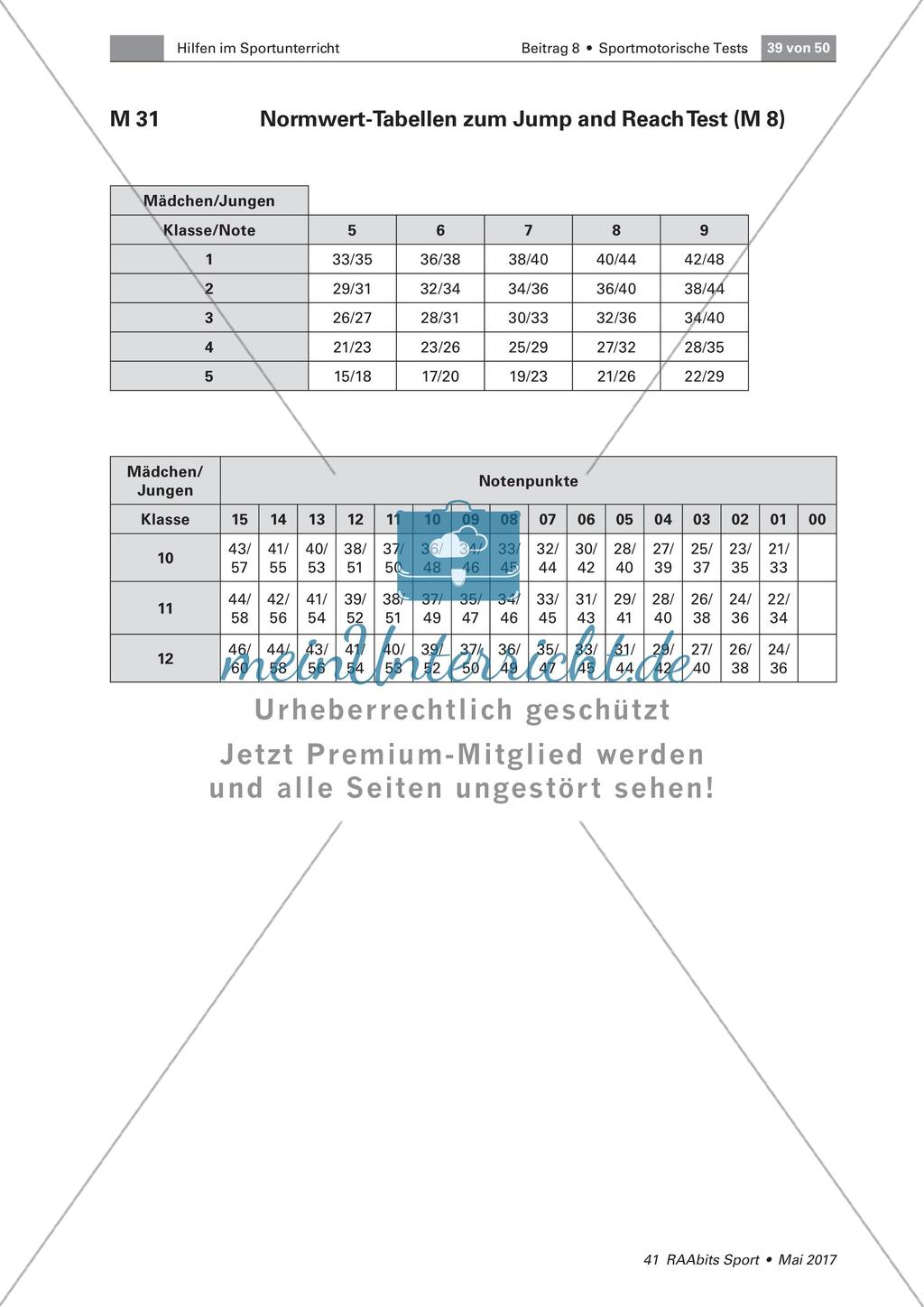 Normwert-Tabellen der Testverfahren im Schulsport Preview 15
