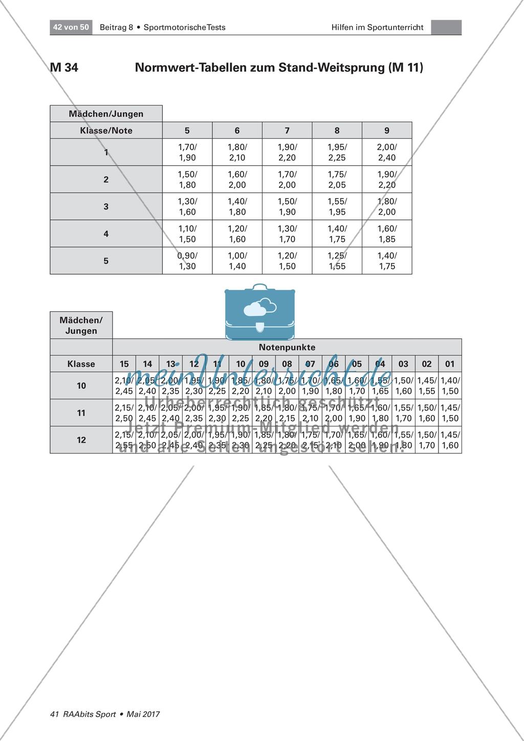 Normwert-Tabellen der Testverfahren im Schulsport Preview 18