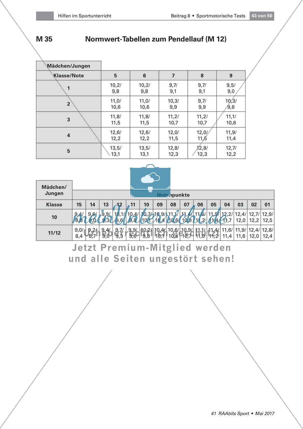 Normwert-Tabellen der Testverfahren im Schulsport Preview 19
