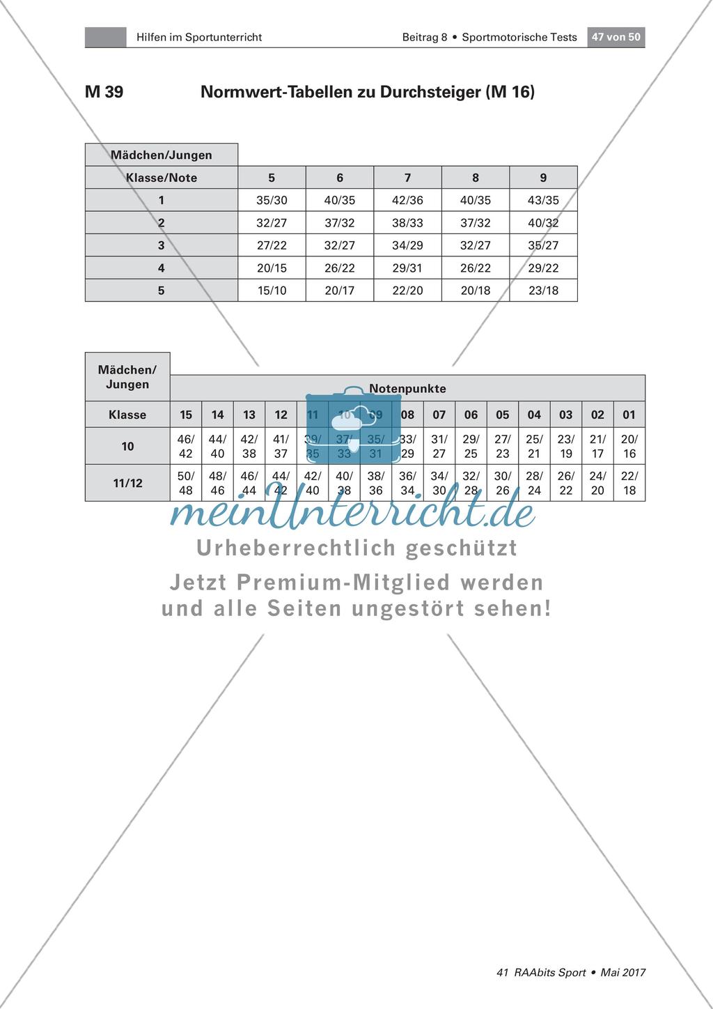 Normwert-Tabellen der Testverfahren im Schulsport Preview 23
