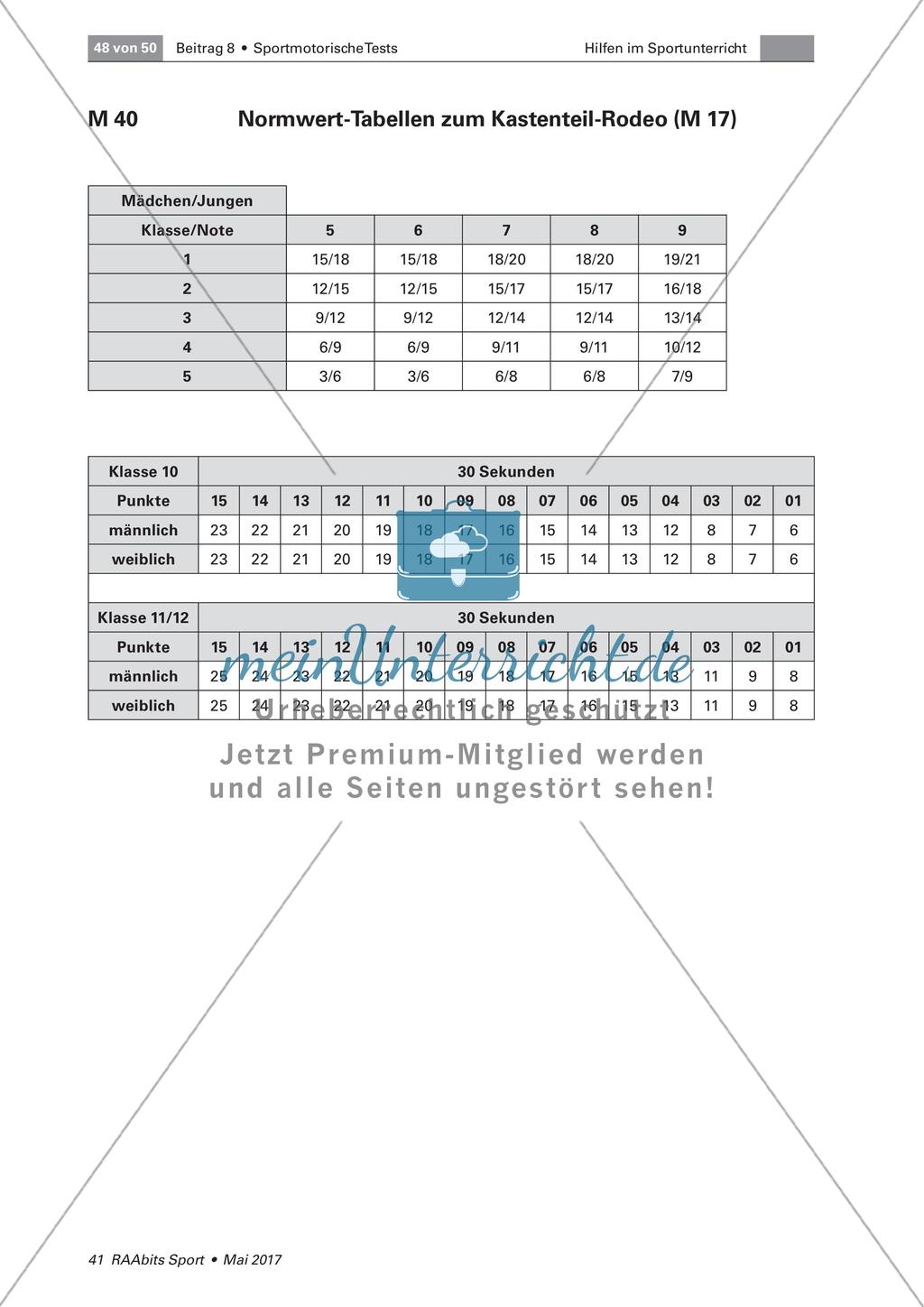 Normwert-Tabellen der Testverfahren im Schulsport Preview 24