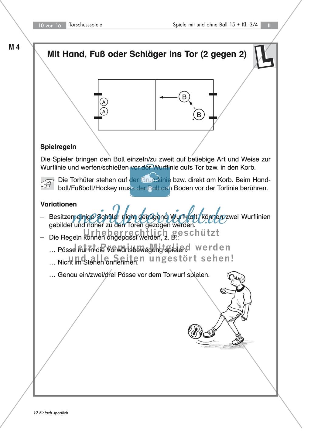 Den Ball mit der Hand, dem Fuß oder einem Schläger ins Tor treffen Preview 4