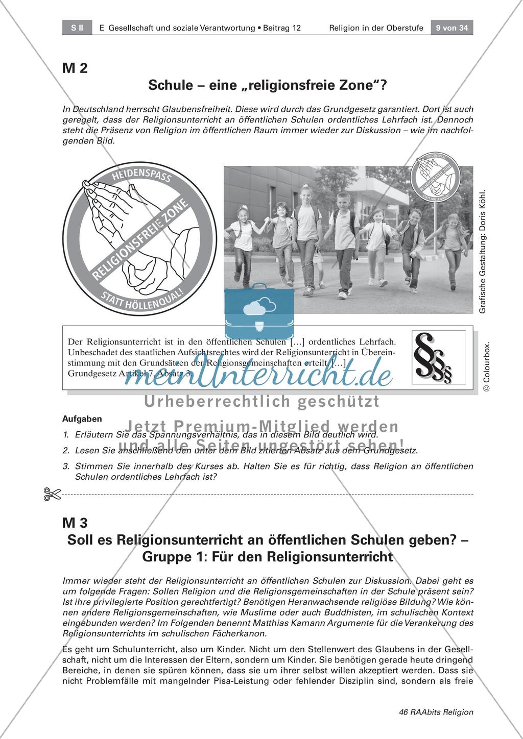 Religionsunterricht an staatlichen Schulen: Erörterung von Pro und Kontra Preview 1