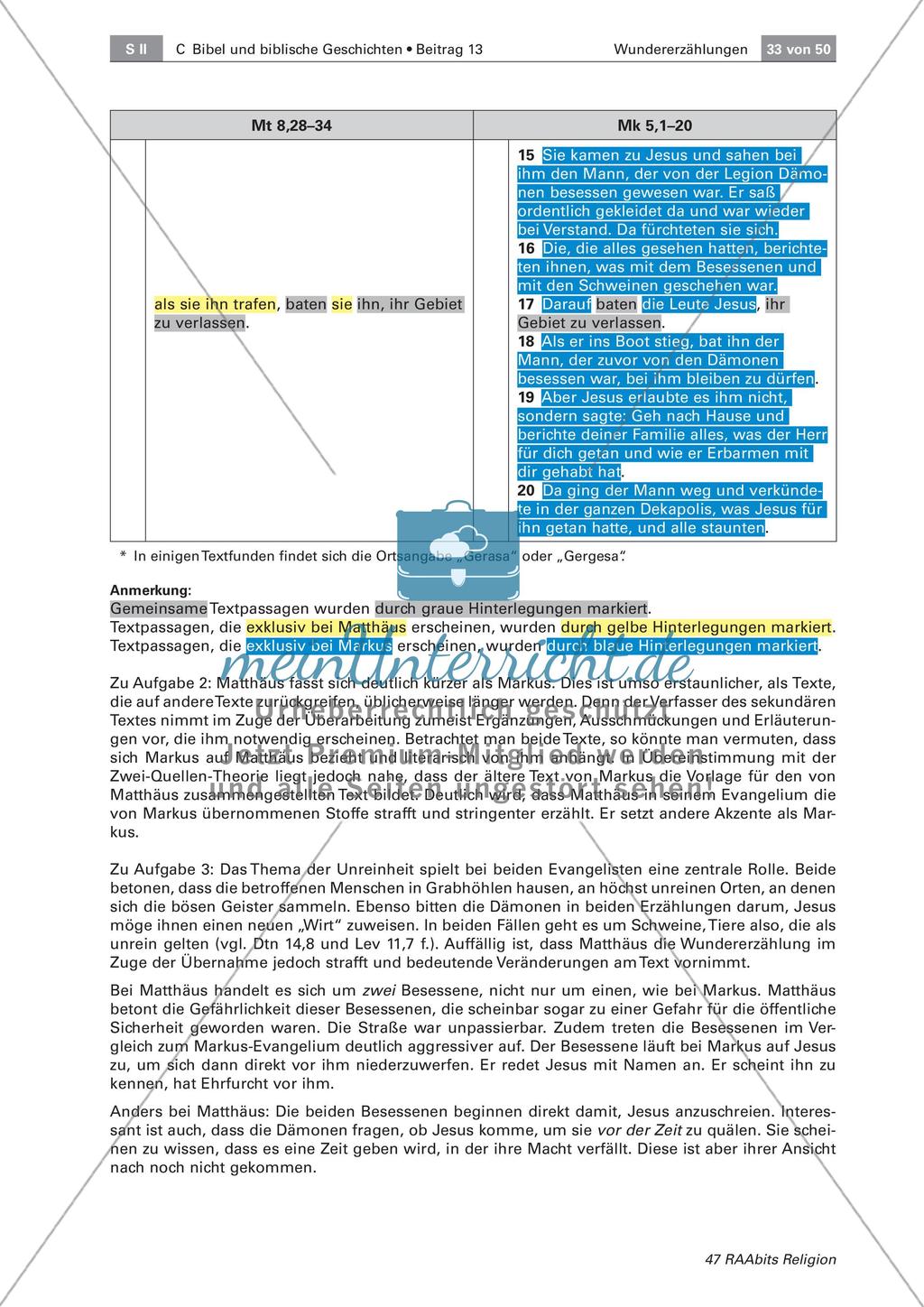 Heilungswunder - Der Besessene von Gadara: Aufbau, Deutung und synoptischer Vergleich Preview 19