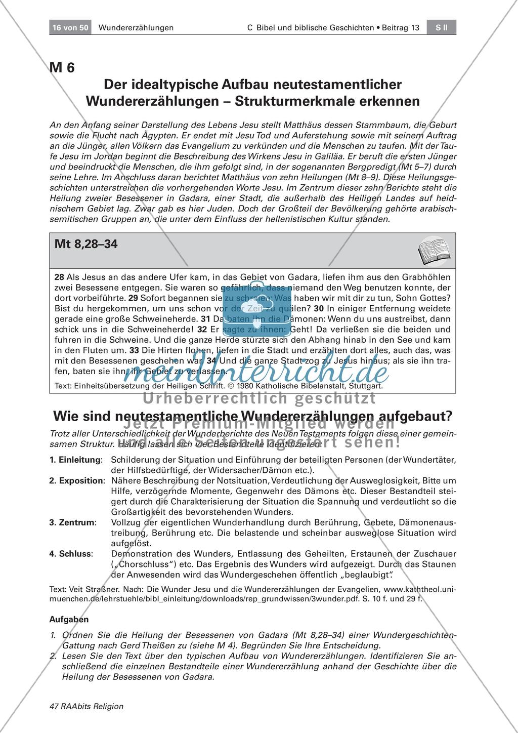 Heilungswunder - Der Besessene von Gadara: Aufbau, Deutung und synoptischer Vergleich Preview 2