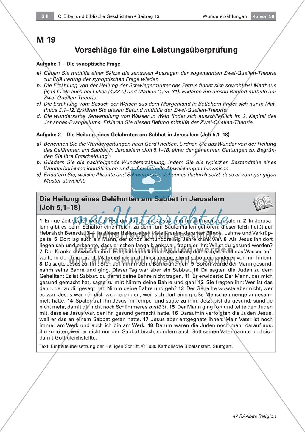 Leistungsüberprüfung: Neutestamentliche Wundererzählungen Preview 1