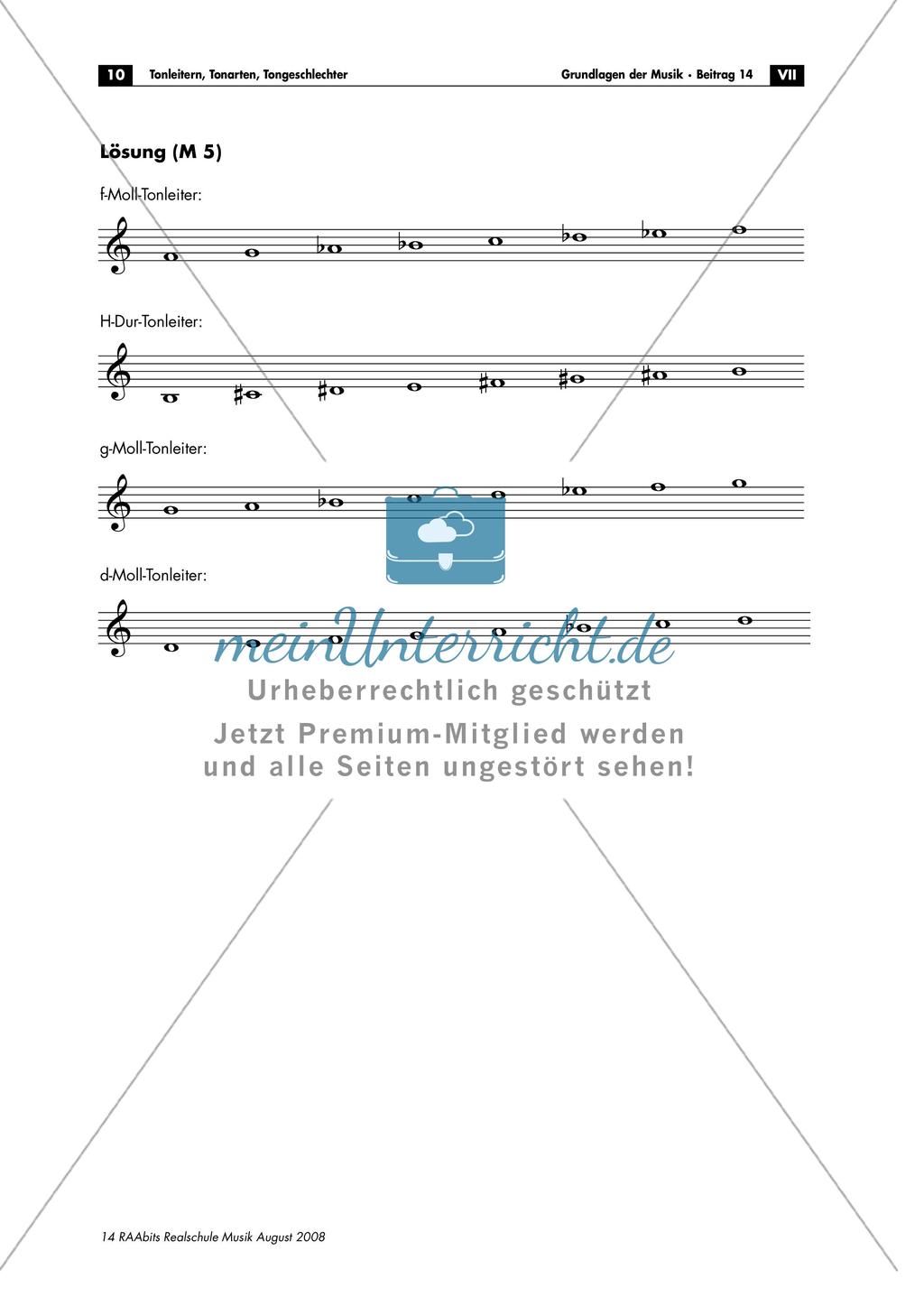 Tonleitern, Tonarten, Tongeschlechter Preview 10