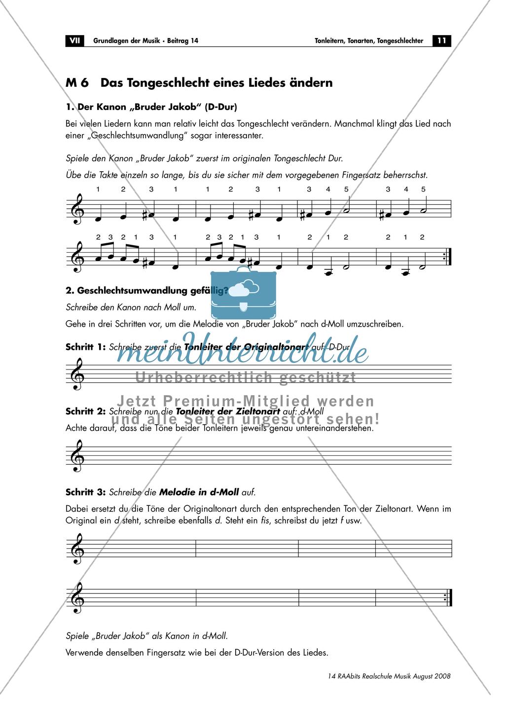 Tonleitern, Tonarten, Tongeschlechter Preview 11