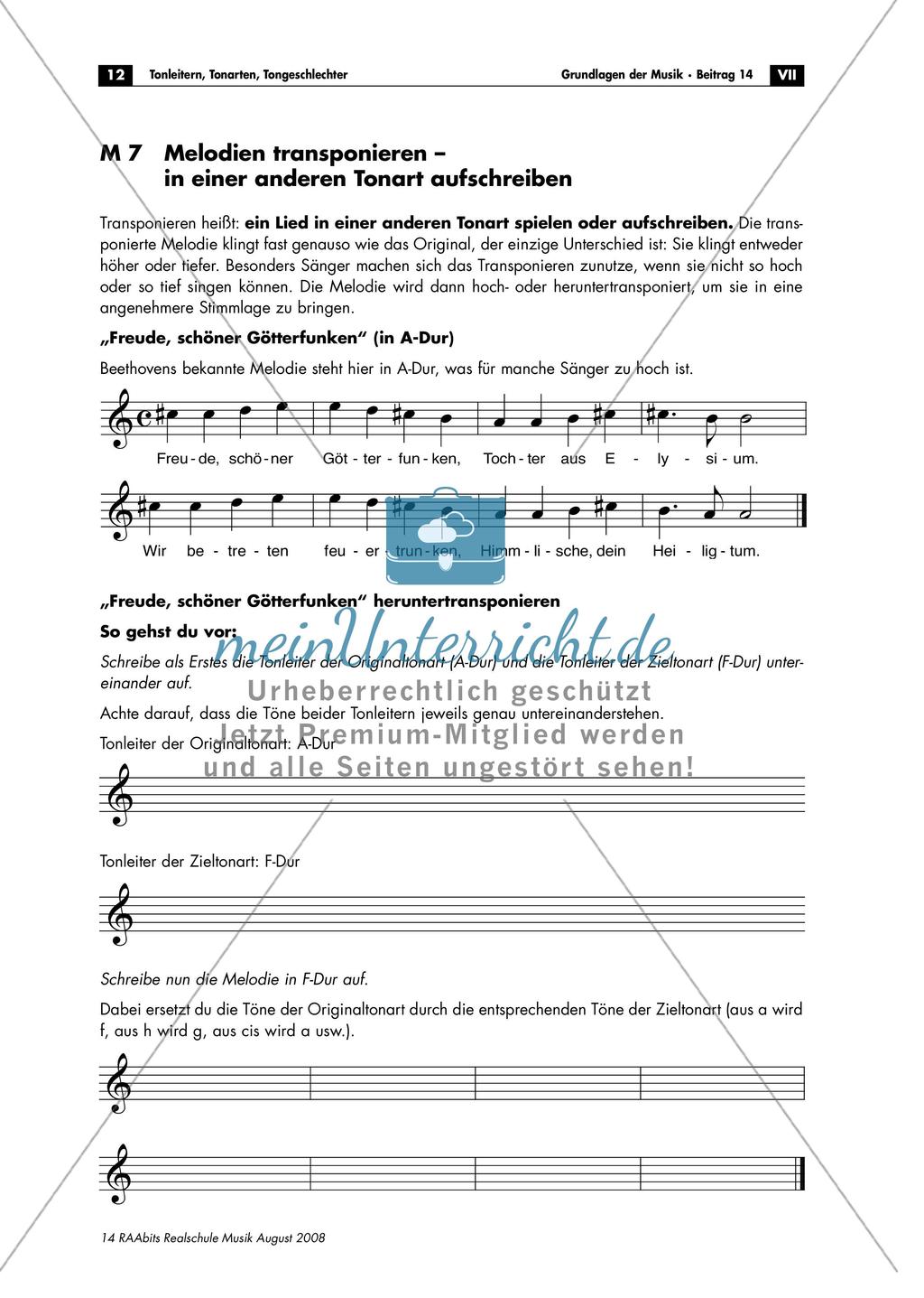 Tonleitern, Tonarten, Tongeschlechter Preview 12