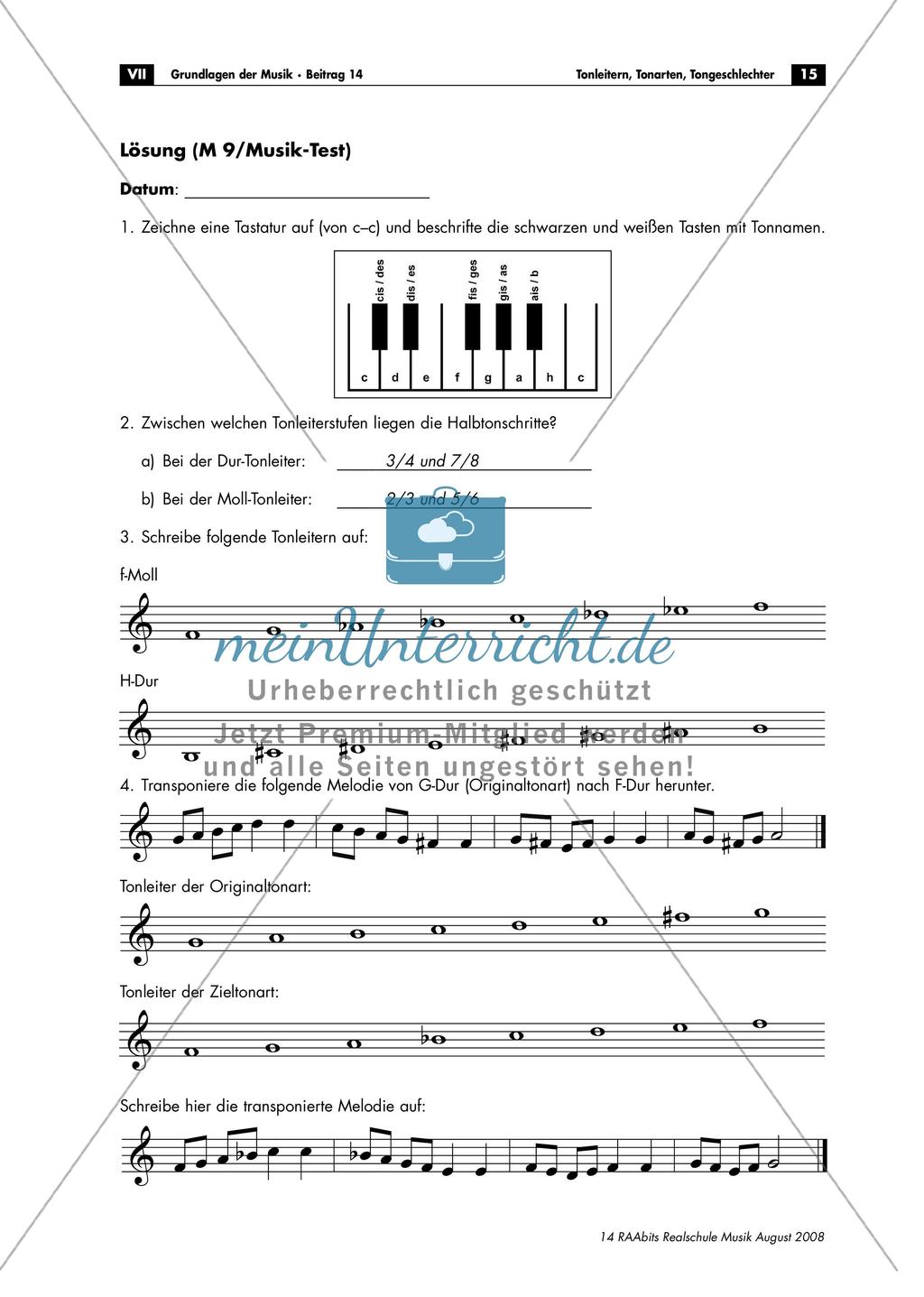 Tonleitern, Tonarten, Tongeschlechter Preview 15