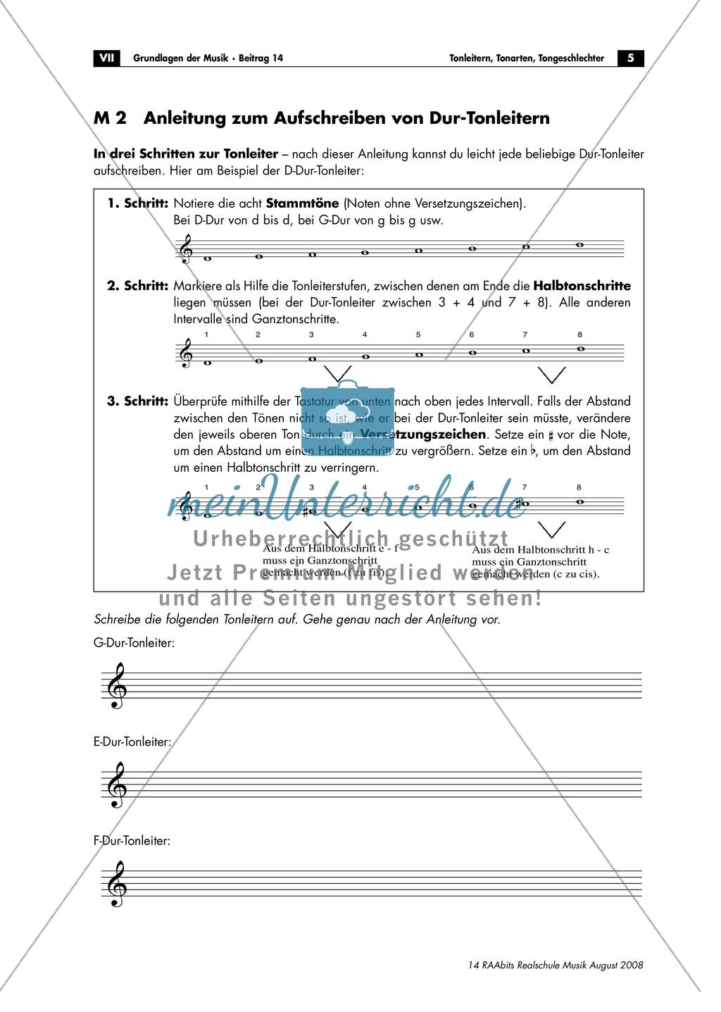 Tonleitern, Tonarten, Tongeschlechter Preview 5