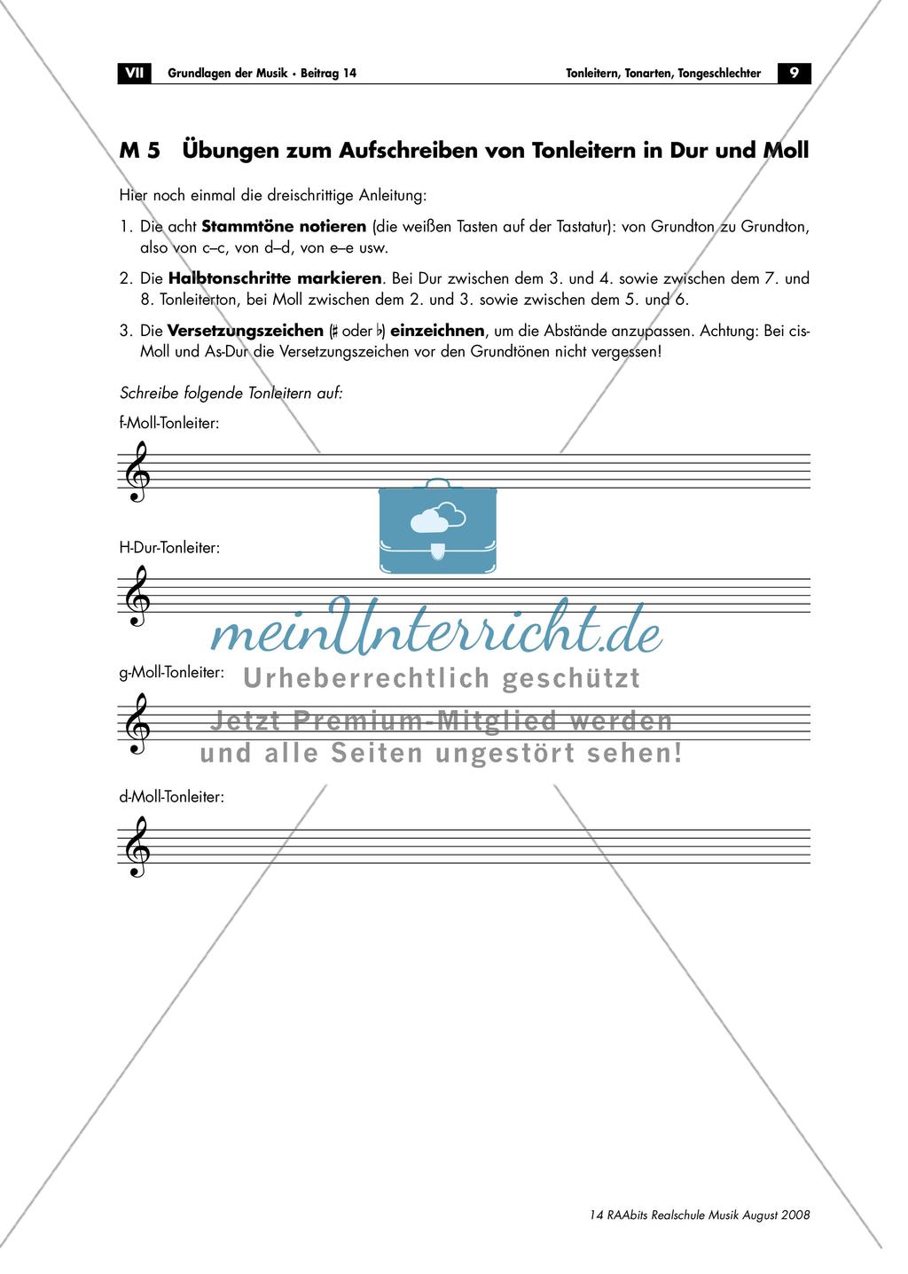 Tonleitern, Tonarten, Tongeschlechter Preview 9
