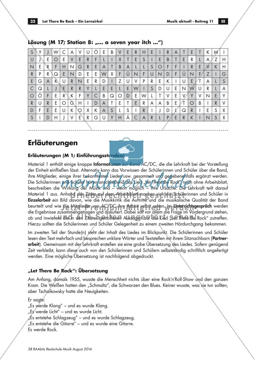 Let There Be Rock - Ein Lernzirkel: Erläuterungen Preview 3