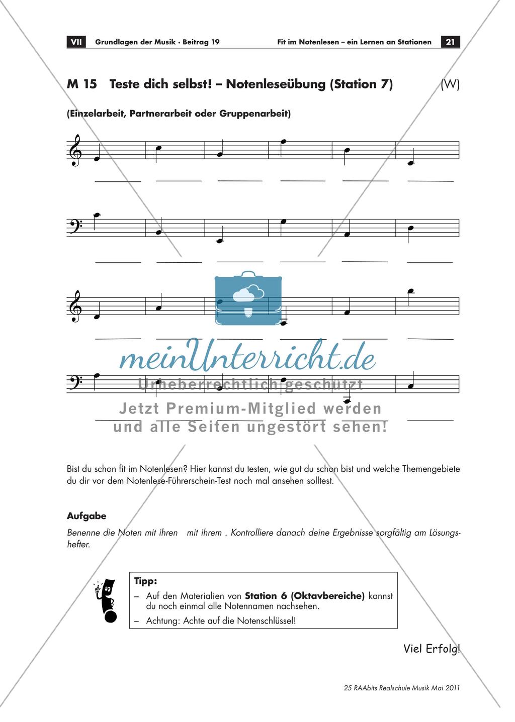 Fit im Notenlesen: ein Lernen an Stationen Preview 15