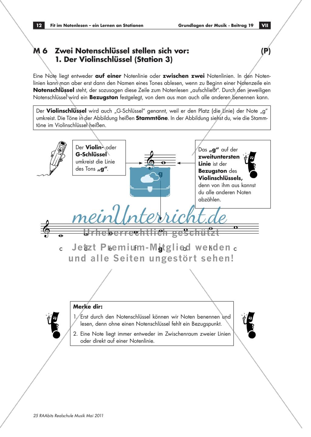 Fit im Notenlesen: ein Lernen an Stationen Preview 6