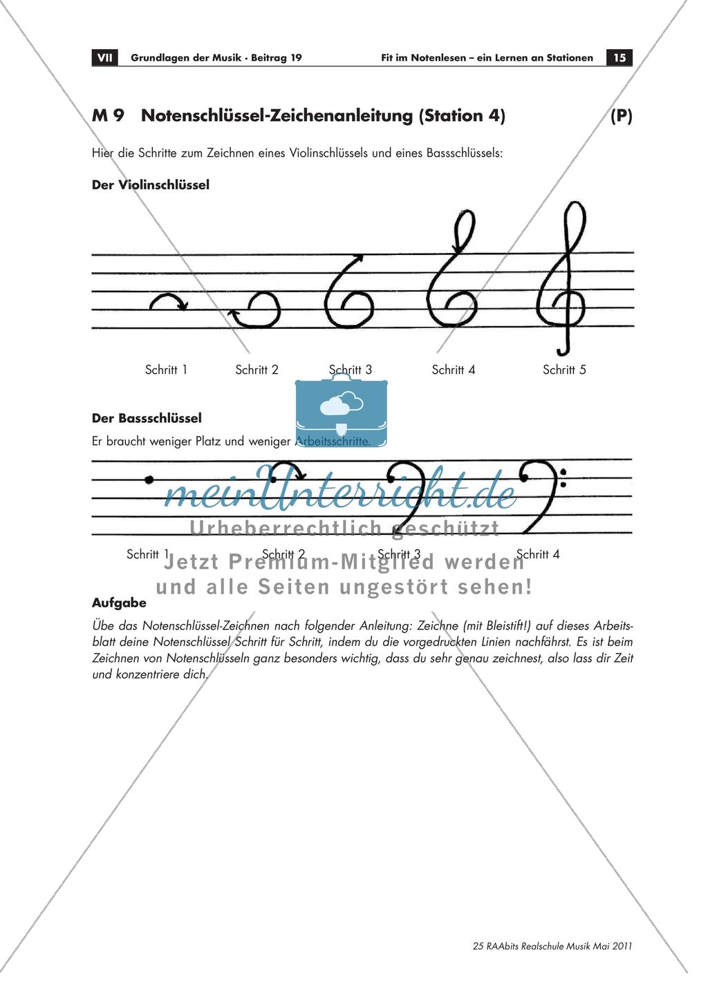 Fit im Notenlesen: ein Lernen an Stationen Preview 9