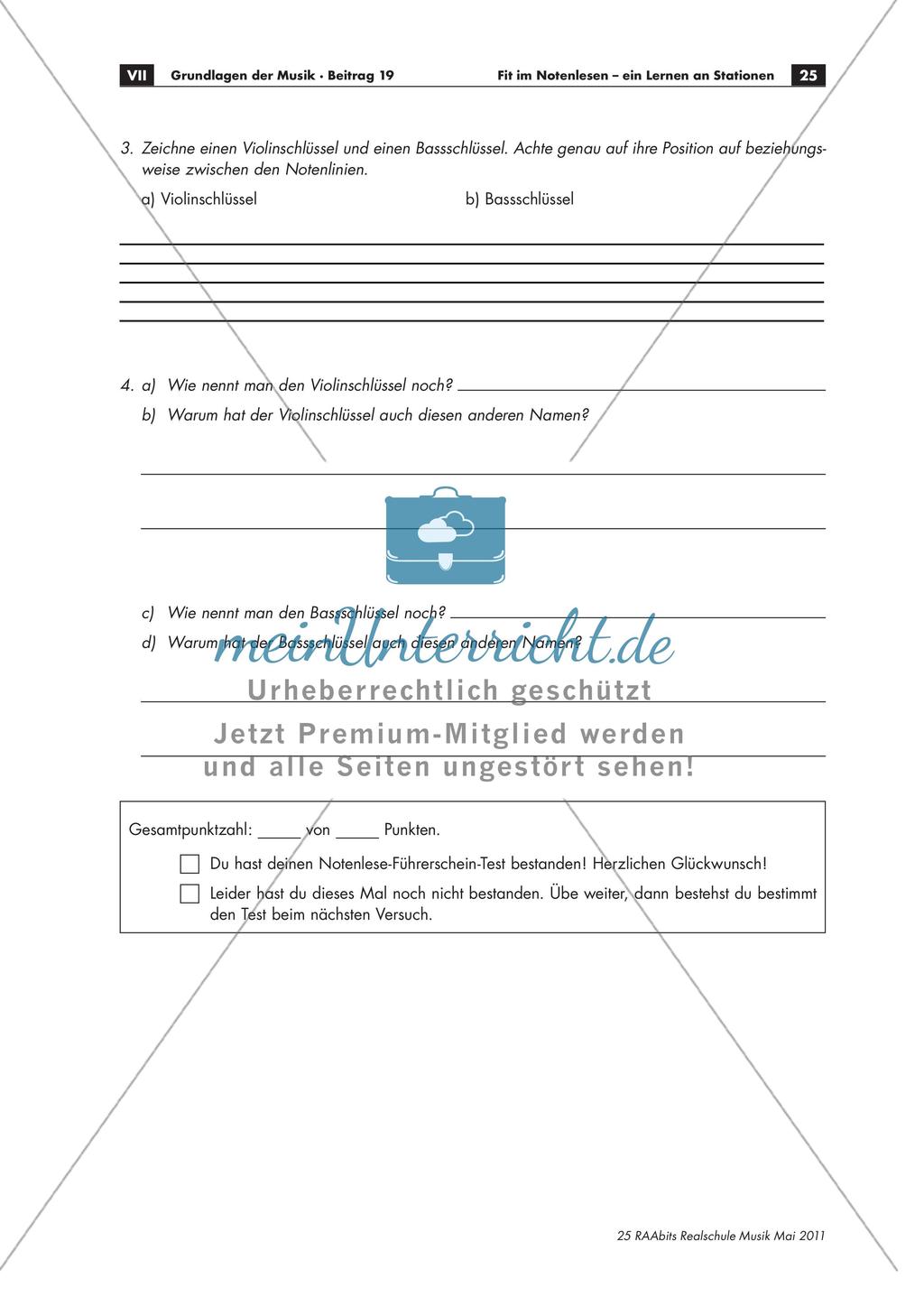 Fit im Notenlesen: Test Preview 2