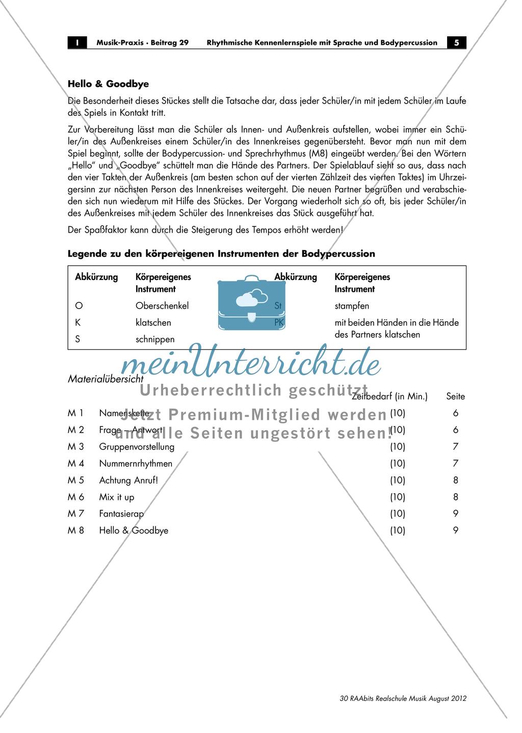 Rhythmische Kennenlernspiele Preview 5
