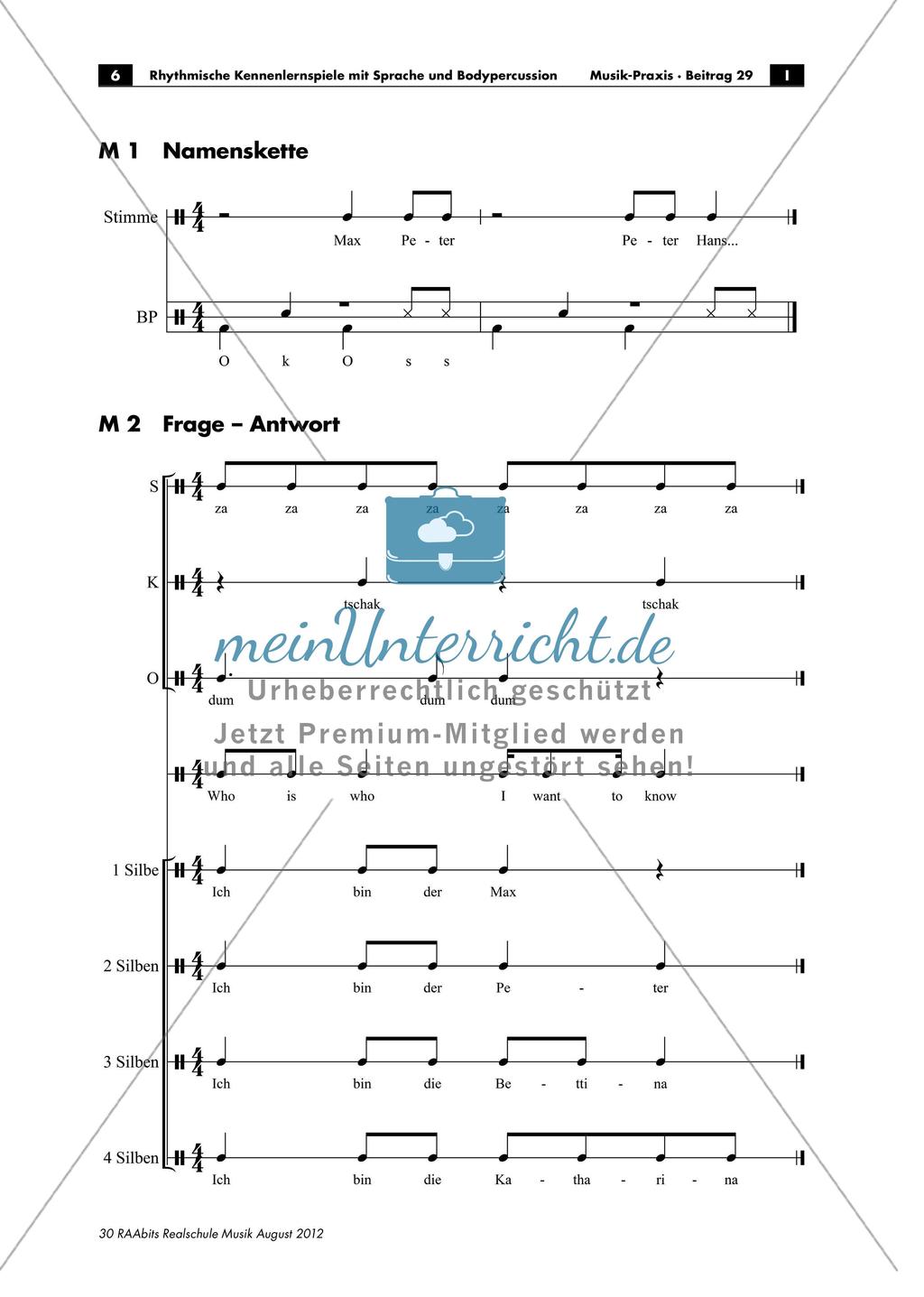 Rhythmische Kennenlernspiele Preview 6