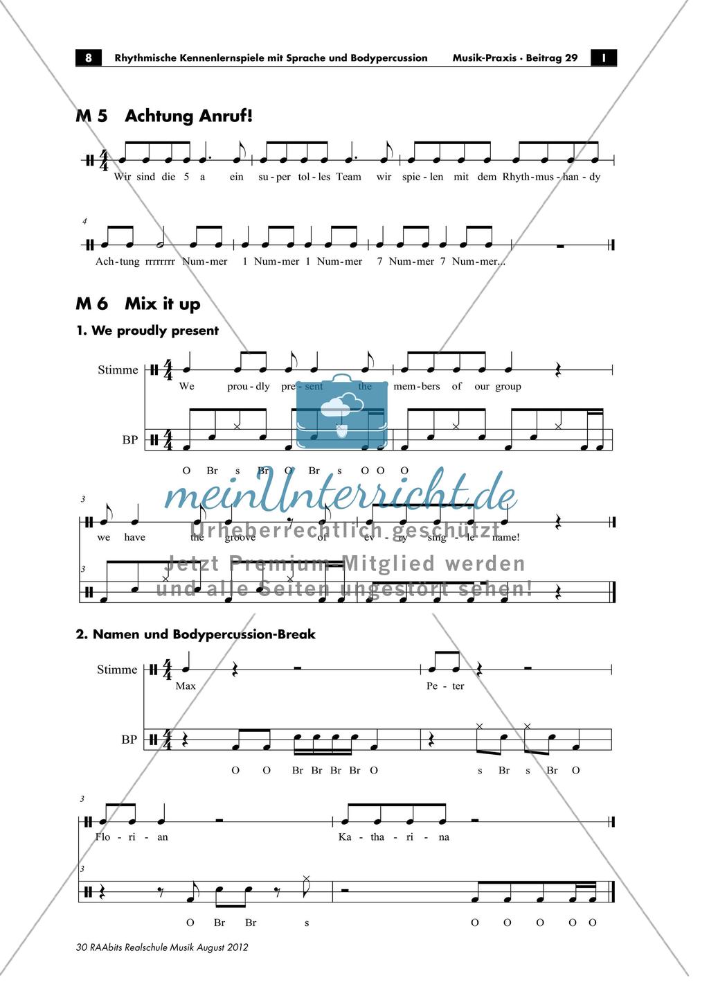 Rhythmische Kennenlernspiele Preview 8