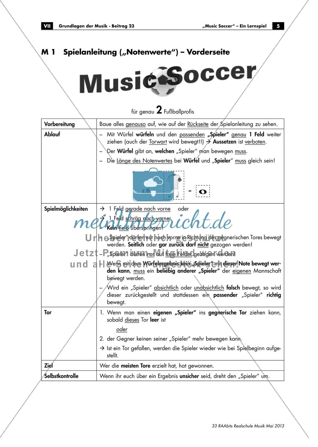 Lernspiel für Notenwerte und Basschlüssel: Music Soccer Preview 5