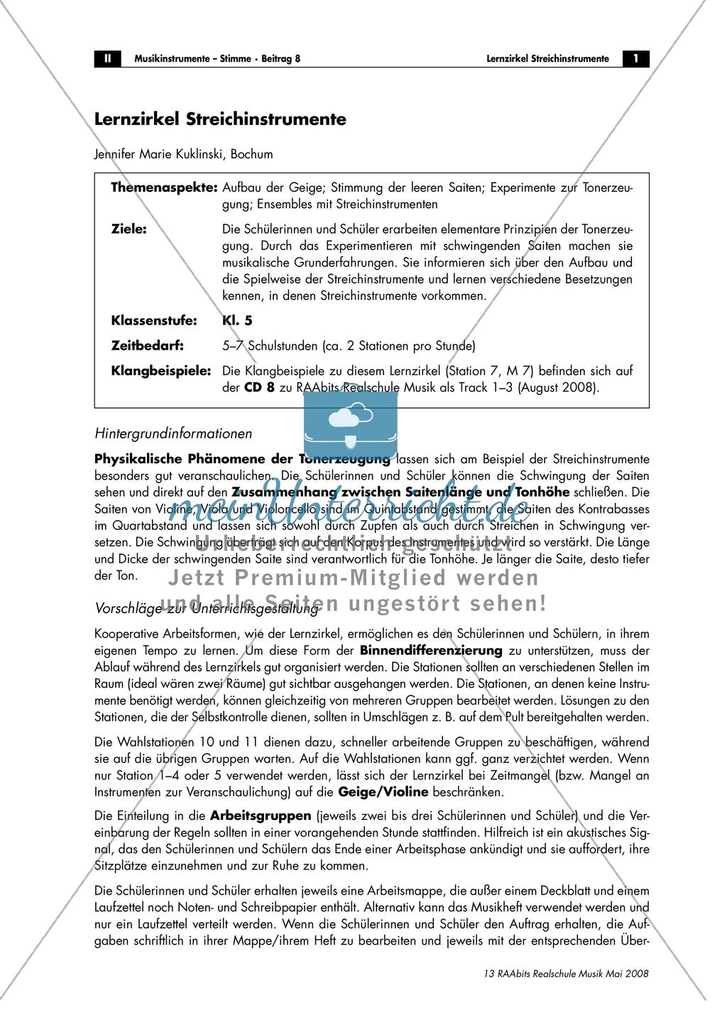 Lernzirkel: Streichinstrumente Preview 1
