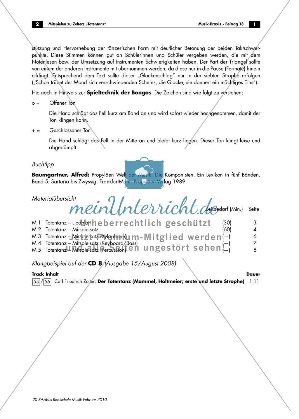 Mitspielsatz zu Zelters