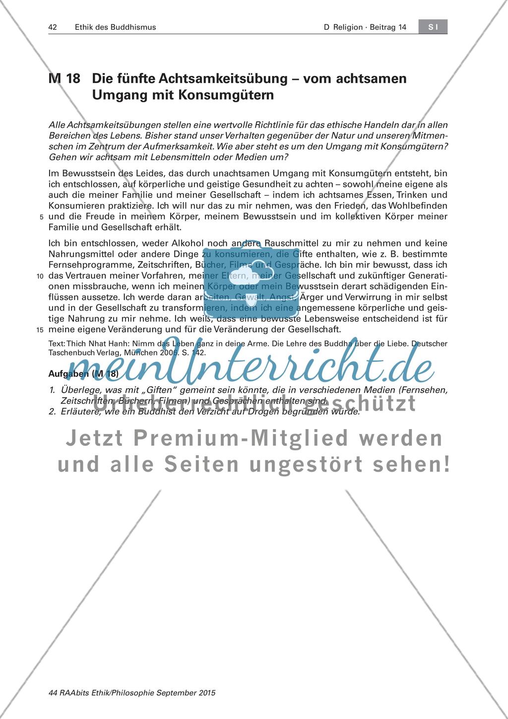 Fünfte Achtsamkeitsübung - über Verzicht und Glück Preview 1