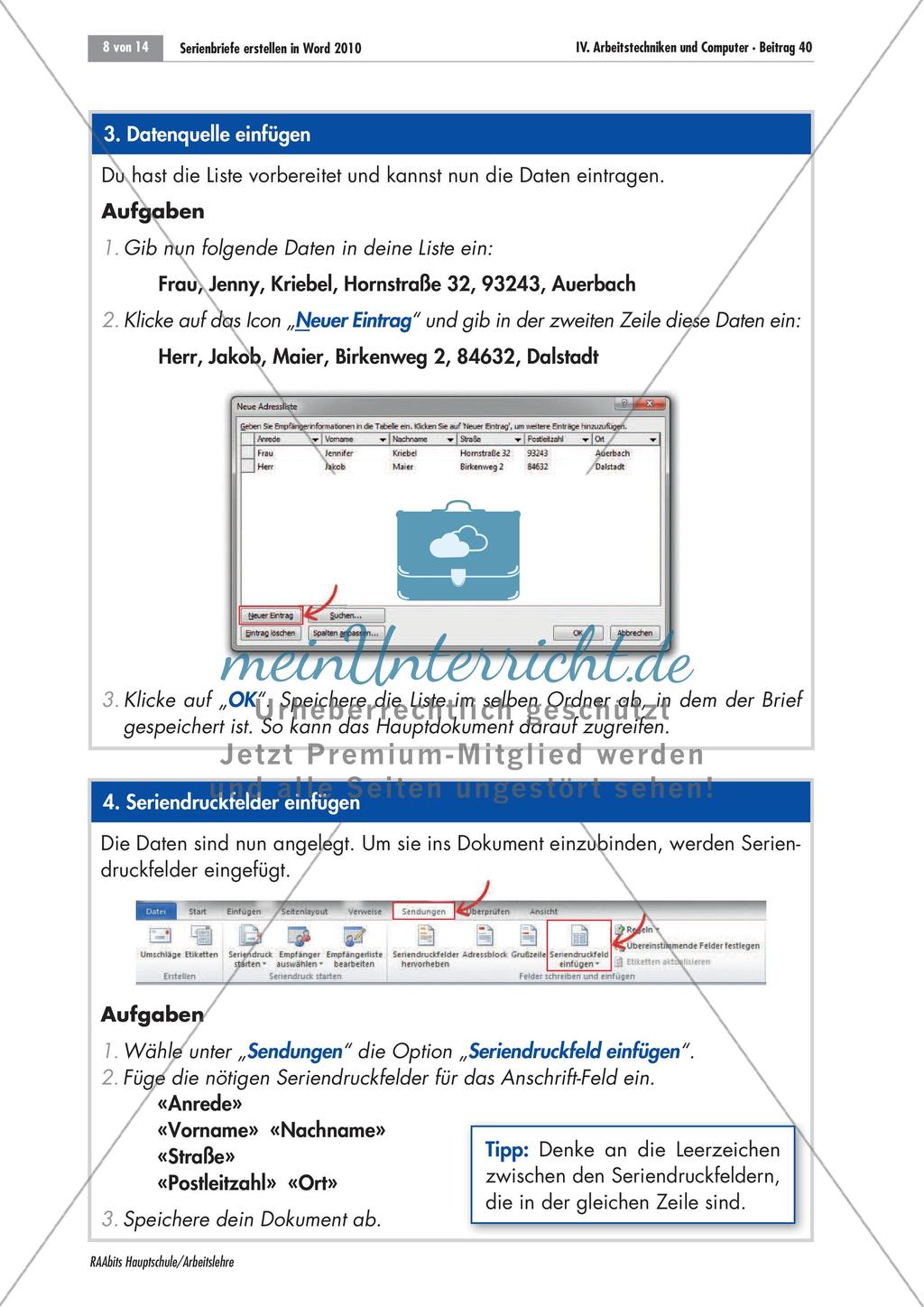 Serienbriefe erstellen in Word Preview 6