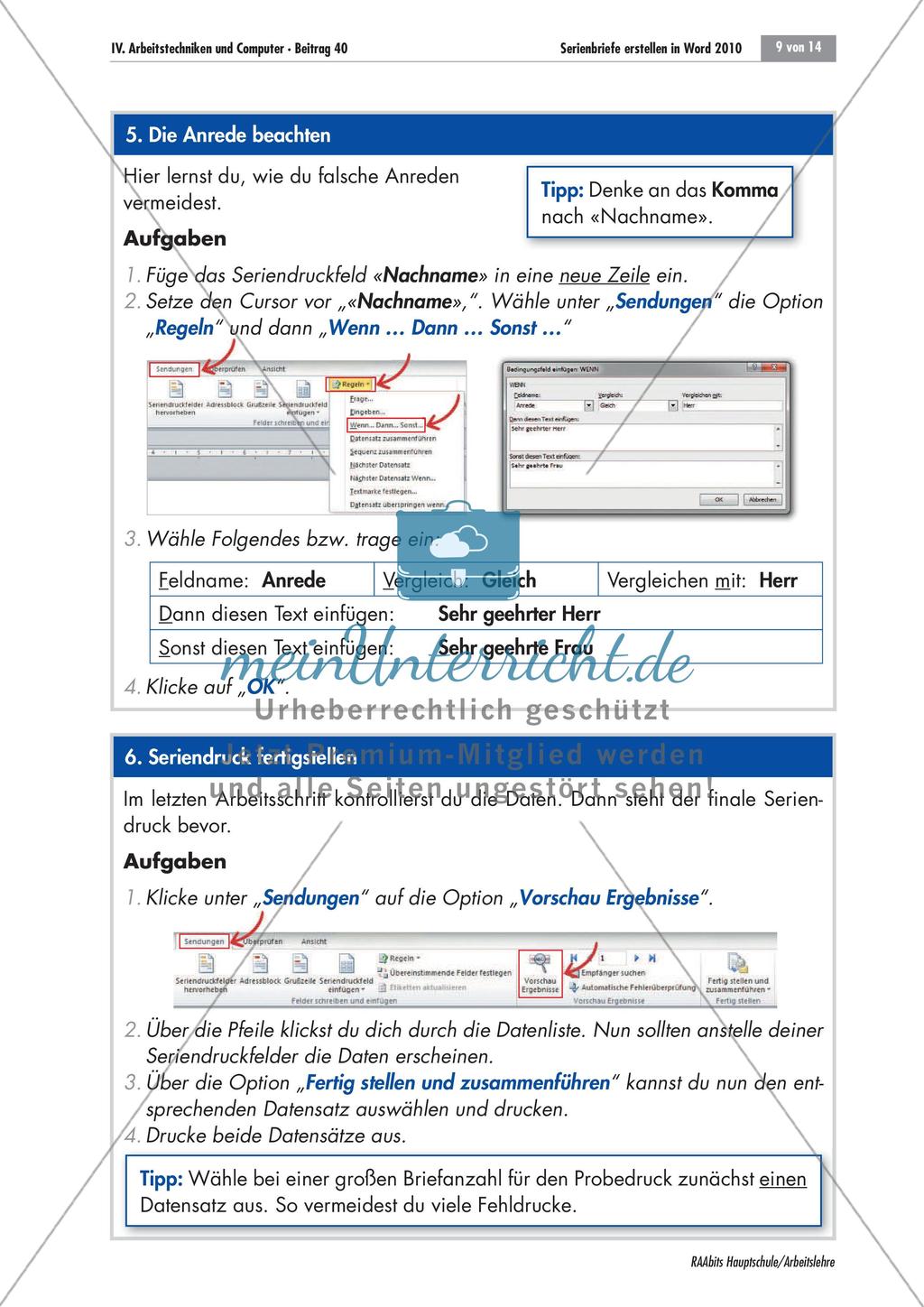 Serienbriefe erstellen in Word Preview 7