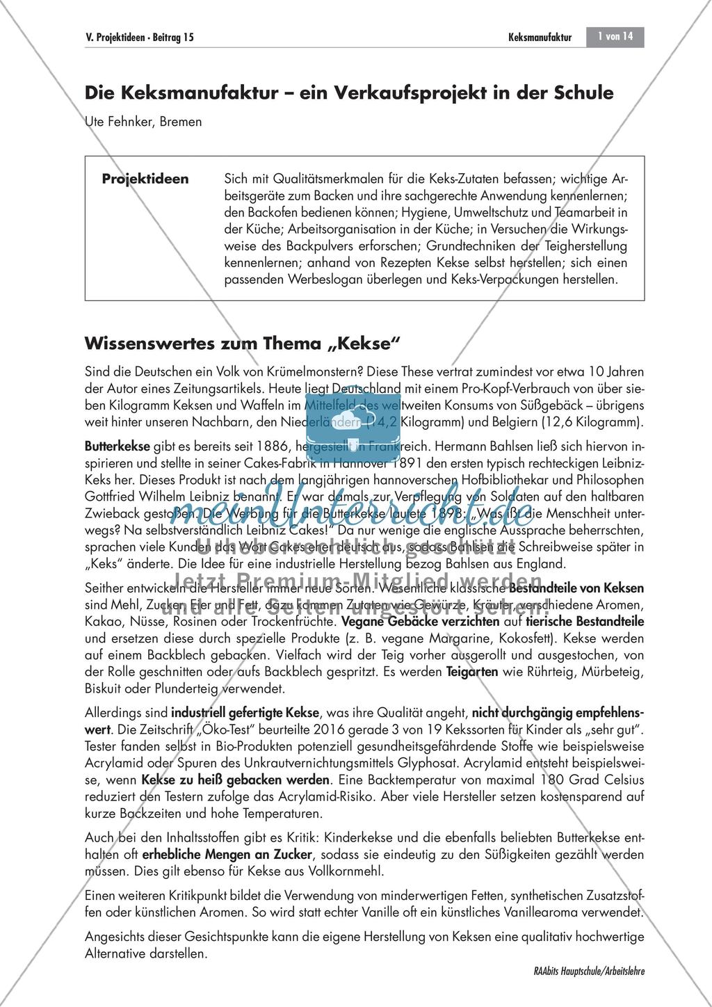 Verkaufsprojekt: Die Keksmanufaktur Preview 1