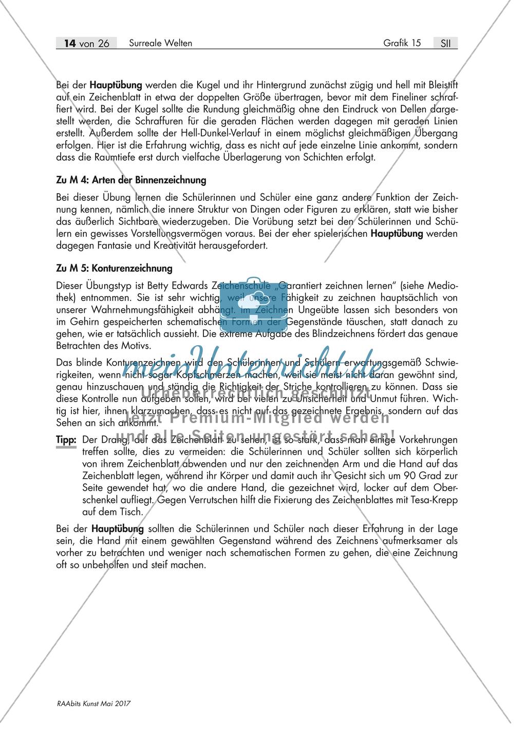 Surreale Welten: Bildbetrachtung und Zeichenübungen Preview 10