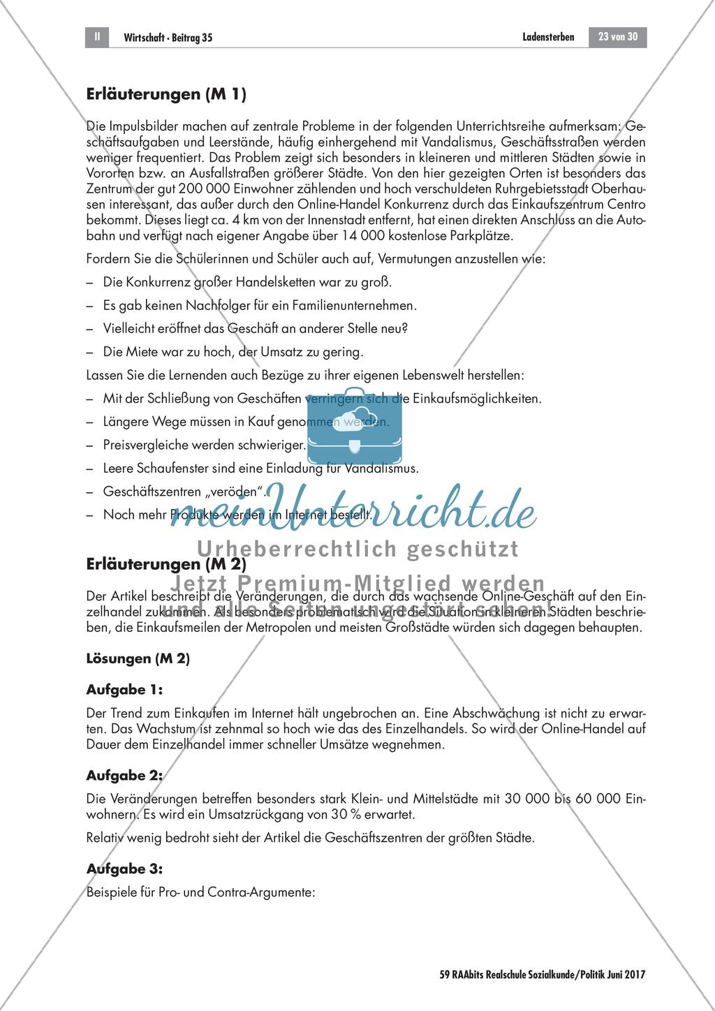 Planspiel zum Thema Ladensterben: Didaktische Erläuterungen Preview 1